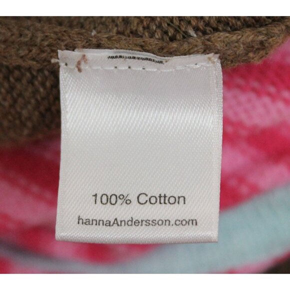 Hanna Andersson Romper Baby Sz 80 US 2 Hooded Sweater Brown Polka Dots Stripes - Picture 10 of 11